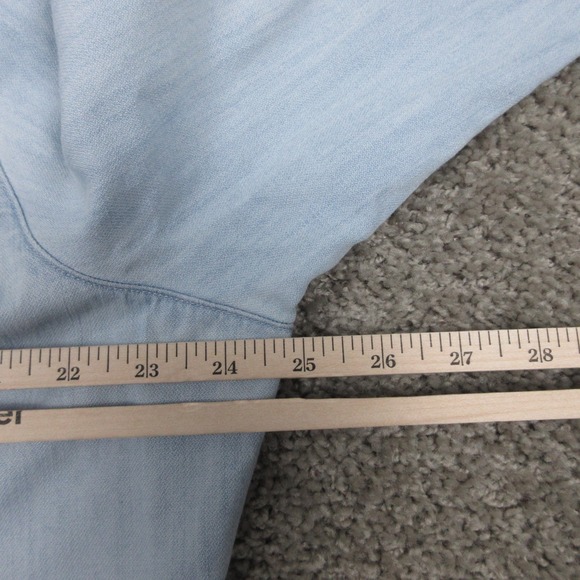 Frank & Eileen Shirt Womens Large Blue Denim Chambray Famous Eileen Button Up - Picture 8 of 9